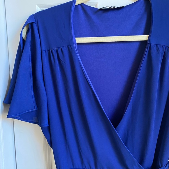 Lulu’s Rise to the Occasion Royal Blue Midi Wrap Dress - Picture 7 of 10